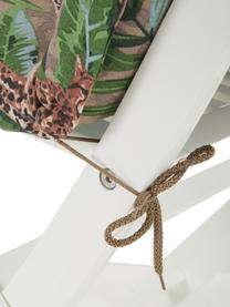 Hoog tuinstoelkussen Lenny met tropische print, Taupe, groen, bruin, zwart, 50 x 123 cm