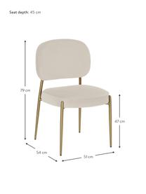 Samt-Polsterstuhl Viggo, Bezug: Samt (Polyester) Der hoch, Samt Hellbeige, B 49 x T 66 cm