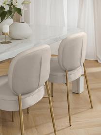 Sametová čalouněná židle Viggo, Světle béžová, Š 49 cm, H 66 cm