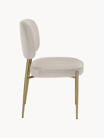 Chaise rembourrée en velours Viggo, Velours beige clair, larg. 49 x prof. 66 cm