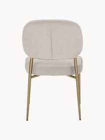 Chaise rembourrée en velours Viggo, Velours beige clair, larg. 49 x prof. 66 cm
