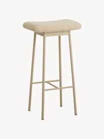 Tabouret de bar en peluche Zala, Peluche beige, larg. 42 x haut. 72 cm