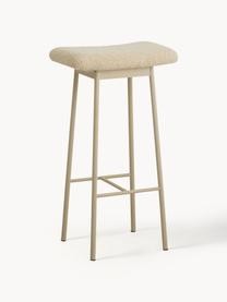 Tabouret de bar en peluche Zala, Peluche beige, larg. 42 x haut. 72 cm