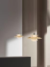 Hanglamp PH 5, verschillende formaten, Lampenkap: gecoat metaal, Diffuser: glas, semi-transparant, Wit, goudkleurig, Ø 50 x H 27 cm