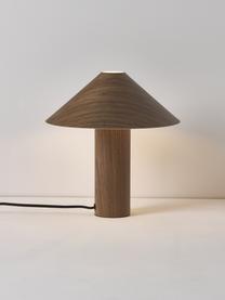 Kleine Tischlampe Ernesto aus Holz, Lampenschirm: Eichenholzfurnier, Lampenfuß: Eichenholzfurnier, Helles Holz, Ø 30 x H 32 cm