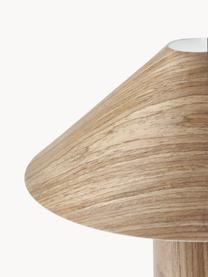 Kleine Tischlampe Ernesto aus Holz, Lampenschirm: Eichenholzfurnier, Lampenfuß: Eichenholzfurnier, Helles Holz, Ø 30 x H 32 cm
