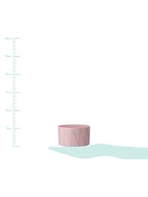 Teelichthalter Stripey, Porzellan, Pink, Goldfarben, Ø 9 x H 5 cm
