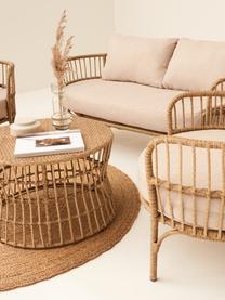 Salon lounge de jardin Hampton, 4 élém., Beige, brun clair, Lot de différentes tailles