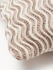 Funda de cojín de punto de algodón Emilio, 100% algodón, Beige claro, Off White, An 45 x L 45 cm