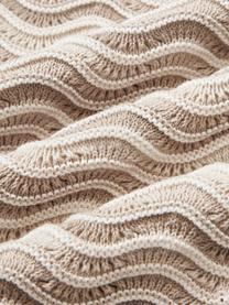 Pletený bavlněný povlak na polštář Emilio, 100 % bavlna, Světle béžová, tlumeně bílá, Š 45 cm, D 45 cm