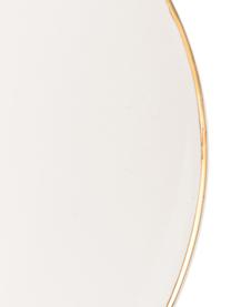 Platos postre artesanales Allure, 6 uds., Cerámica, Blanco, dorado, Ø 21 cm