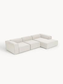 Modulares Ecksofa Lennon aus Bouclé, Bezug: Bouclé (100 % Polyester) , Gestell: Massives Kiefernholz, Spe, Füße: Kunststoff Dieses Produkt, Bouclé Off White, B 327 x T 180 cm, Eckteil rechts