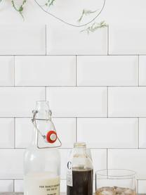 Fles Bottle, Fles: glas, Sluiting: porselein, silicone, Houder: edelstaal, Transparant, Ø 8 x H 25 cm