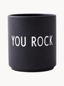 Design Becher Favourite YOU ROCK mit Schriftzug, Fine Bone China (Porzellan)
Fine Bone China ist ein Weichporzellan, das sich besonders durch seinen strahlenden, durchscheinenden Glanz auszeichnet., Schwarz (You rock), Ø 8 x H 9 cm, 250 ml