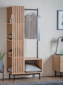 Garderobe Okayama aus Eichenholz, Korpus: Eichenholz, Mitteldichte , Eichenholz, Schwarz, B 80 x H 175 cm