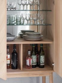 Highboard Milano aus Eichenholz, Einlegeböden: Glas, Eichenholz, B 85 x H 157 cm