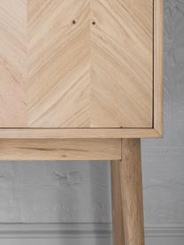 Highboard Milano aus Eichenholz, Einlegeböden: Glas, Eichenholz, B 85 x H 157 cm