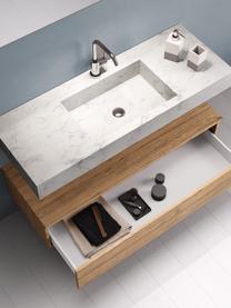 Set lavabo Yoka 4 pz, Superficie dello specchio: lastra di vetro, Lampada: alluminio rivestito, Bianco marmorizzato, effetto legno di quercia, Set in varie misure