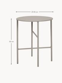 Ronde tuintafel Summer, Gecoat metaal, Grijs, Ø 40 x H 50 cm