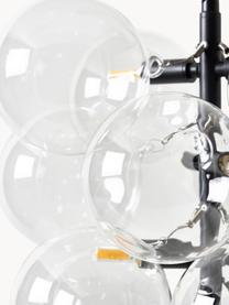 Design Pendelleuchte Bubbles aus Glas, Baldachin: Metall, pulverbeschichtet, Transparent, Schwarz, Ø 32 x H 42 cm