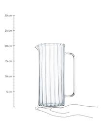 Caraffa in vetro borosilicato e rilievo scanalato Boro 1,1 L, Vetro borosilicato, Trasparente, Ø 8 x Alt. 21 cm