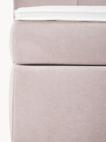 Letto boxspring Oberon, Superficie: nucleo a 5 zone di molle , Piedini: plastica Questo prodotto , Tessuto rosa chiaro, 140 x 200 cm, grado di durezza H2