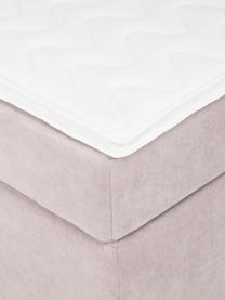 Letto boxspring Oberon, Superficie: nucleo a 5 zone di molle , Piedini: plastica Questo prodotto , Tessuto rosa chiaro, 140 x 200 cm, grado di durezza H2