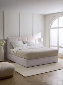 Łóżko kontynentalne Oberon, Nogi: tworzywo sztuczne Ten pro, Jasnoróżowa tkanina, S 140 x D 200 cm, stopień twardości H2