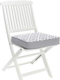 Hoog stoelkussen Miami in lichtgrijs/wit, Grijs, patroon, B 40 x L 40 cm