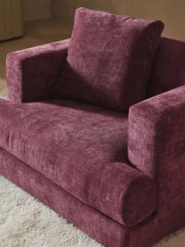 Sessel Tribeca, Bezug: 100 % Polyester Der strap, Gestell: Buchenholz, Kiefernholz, , Webstoff Aubergine, B 110 x T 100 cm