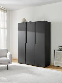 Modularer Drehtürenschrank Leon, 150 cm Breite, mehrere Varianten, Korpus: Spanplatte, melaminbeschi, Schwarz, Basic Interior, B 150 x H 200 cm