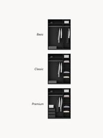 Modularer Drehtürenschrank Leon, 150 cm Breite, mehrere Varianten, Korpus: Spanplatte, melaminbeschi, Schwarz, Basic Interior, B 150 x H 200 cm