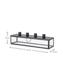 Kandelaar Pelo, Frame: gecoat metaal, Transparant, zwart, B 34 cm