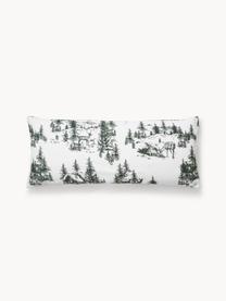 Funda de almohada de franela Nordic, Blanco, verde oscuro, An 40 x L 80 cm