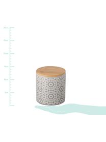 Aufbewahrungsdose Abella, Ø 11 x H 12 cm, Dose: Keramik, Deckel: Bambus, Dose: Zementgrau, Weiß<br>Deckel: Bambus, Ø 11 x H 12 cm
