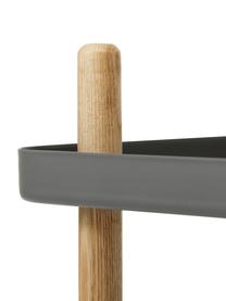 Bijzettafel Block in Scandi design, Frame: essenhout, Wieltjes: staal, rubber, Donkergrijs, 50 x 64 cm