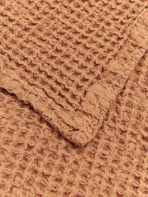 Colcha de algodón con estructura gofre Lois, 100% algodón, Marrón, An 260 x L 260 cm (para camas de 200 x 200 cm)