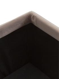 Fluwelen poef Winou met opbergruimte in beige, Bekleding: fluweel (100% polyester), Frame: metaal, Beige, 55 x 46 cm