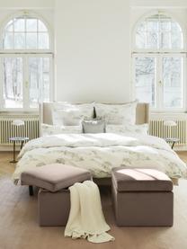 Samt-Hocker Winou mit Stauraum in Beige, Bezug: Samt (100% Polyester) Der, Korpus: Metall, Samt dunkles Beige, 55 x 46 cm