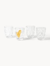 Waterglazen Colorado met structuurpatroon, 4 stuks, Glas, Transparant, Ø 8 x H 10 cm, 260 ml