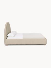 Gestoffeerd bed Ebba, Bekleding: 100% polypropyleen Met 23, Poten: massief grenenhout, Geweven stof beige, B 140 x L 200 cm