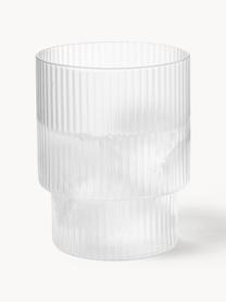 Mundgeblasene Wassergläser Ripple mit Rillenrelief, 4er-Set, Glas, mundgeblasen, Semi-transparent, matt, Ø 7 x H 9 cm, 200 ml