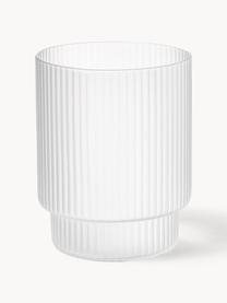 Verres à eau striés soufflés bouche Ripple, 4 élém., Verre, soufflé bouche, Translucide, mat, Ø 7 x haut. 9 cm, 200 ml