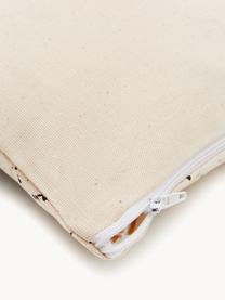 Funda de cojín de algodón ecológico Animal Toile, 100% algodón ecológico con certificado GOTS, Beige claro, negro, An 45 x L 45 cm