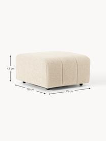 Bouclé-Sofa-Hocker Lena, Bezug: Bouclé (93 % Polyester, 6, Gestell: Buchenholz, Spanplatte, H, Füße: Kunststoff, Bouclé Hellbeige, B 78 x T 75 cm