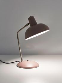 Lampada da scrivania retrò Hood, Paralume: metallo verniciato, Base della lampada: metallo verniciato, Rosa, ottonato, Larg. 20 x Alt. 38 cm