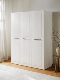 Modularer Drehtürenschrank Charlotte, 150 cm Breite, mehrere Varianten, Korpus: Spanplatte, melaminbeschi, Griffe: Messing Dieses Produkt wi, Weiss, Basic Interior, B 150 x H 200 cm