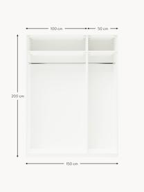 Modularer Drehtürenschrank Charlotte, 150 cm Breite, mehrere Varianten, Korpus: Spanplatte, melaminbeschi, Griffe: Messing Dieses Produkt wi, Weiß, Basic Interior, B 150 x H 200 cm