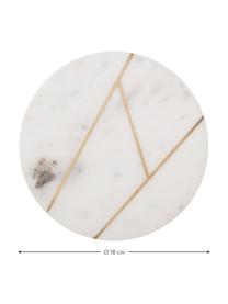 Marmeren bordenset Marble Ø 18 cm, 2-delig, 100% marmer, Wit, gemarmerd, goudkleurig, Ø 18 cm