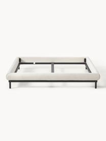 Cama tapizada Meya, Tapizado: tejido finamente texturiz, Estructura: metal con pintura en polv, Tejido beige claro, An 140 x L 200 cm